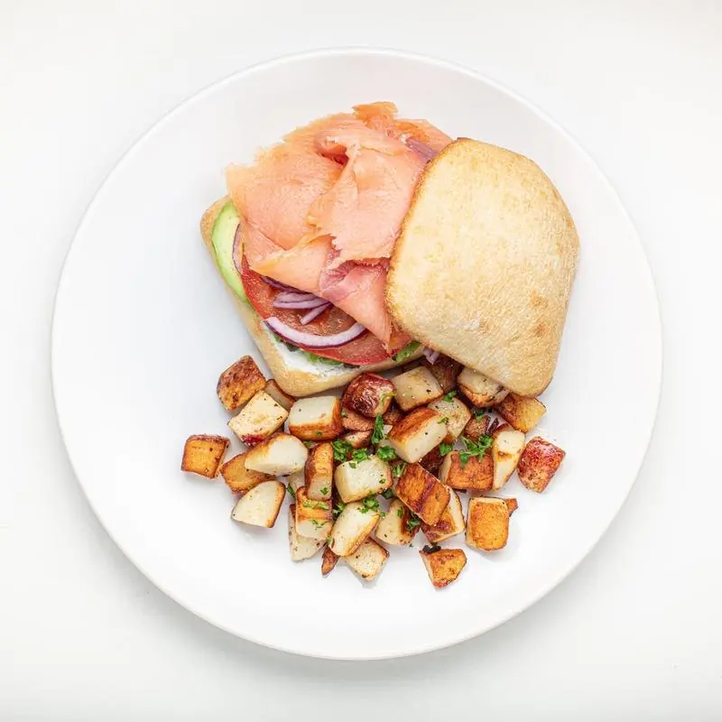 Open-Faced Smoked Salmon at Cafe Elena in Columbus, Ohio